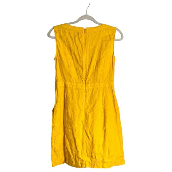 BODEN Rae Linen Yellow Dress Size 4P Petite Summer Preppy Casual Classy - Picture 3 of 7